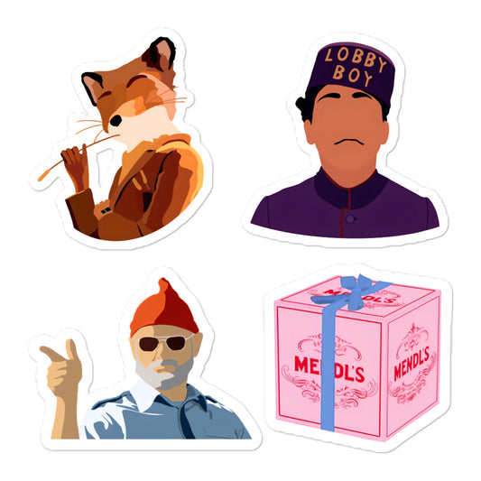 Wes Anderson Laptop Stickers (2+1 Free)